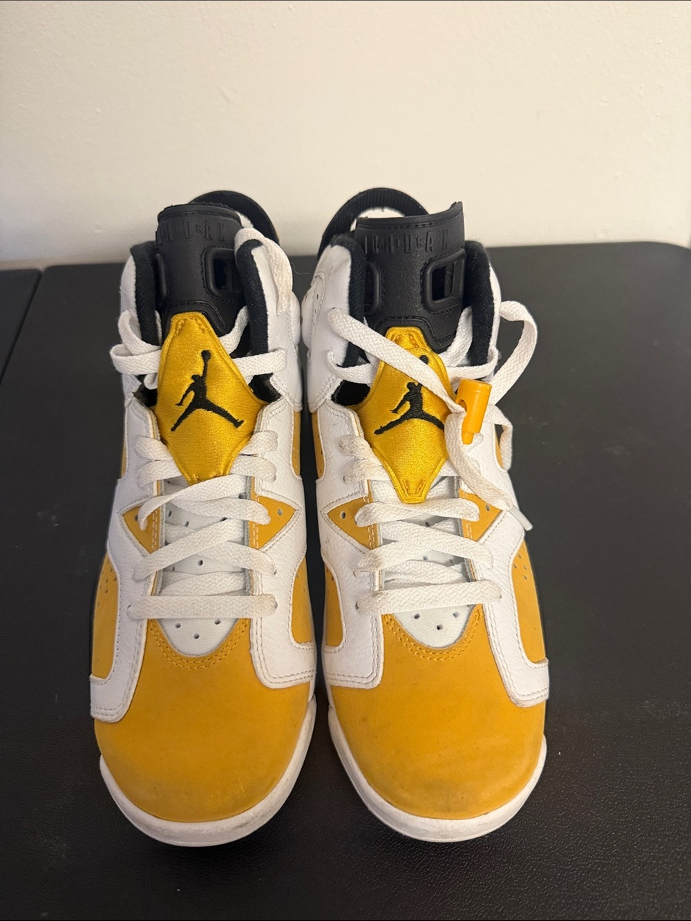 Jordan Kids Yellow, White & Black Retro Basketball Sneakers